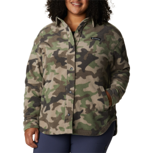 Women's Columbia Benton Springs Plus Size Shirt Jacket 2022 - X2X-Large in Green size 3X-Large | Polyester