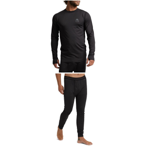 Image of Burton Lightweight X Crew Top 2024 - Small Package (S) + L Bottoms in Black size S/L