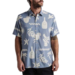 Image of Roark Bless Up Short-Sleeve Shirt Men's 2024 in Blue size Small | Nylon/Rubber/Polyester