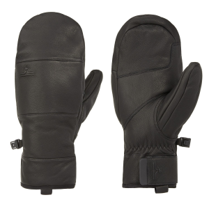 evo Pagosa Leather Mittens 2023 in Black size X-Large