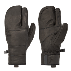 Image of evo Pagosa Leather 3-Finger Mittens 2023 in Black size Medium