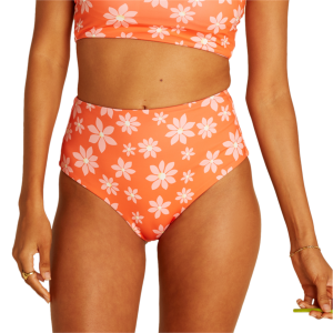 Women's Billabong Out West Hi Retro Bikini Bottom 2022 in Orange size Small | Elastane/Polyester