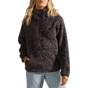 Women's Billabong Switchback Fleece Pullover Jacket 2023 in Black size X-Small | Polyester