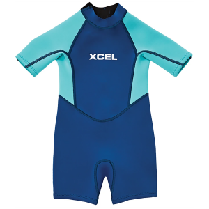 Kid's XCEL Short Sleeve 1mm Springsuit Toddlers' 2024 in Blue size 3 | Spandex/Neoprene
