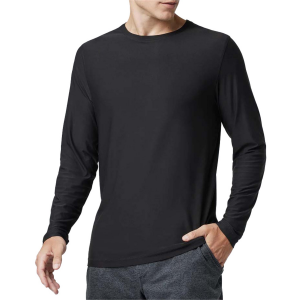 Image of Vuori Strato Tech Long-Sleeve T-Shirt 2024 in Black size Small | Elastane/Polyester