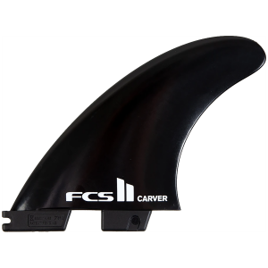 FCS II Carver Glass Flex Tri Fin Set 2024 in Black size Large | Polyester