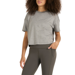 Image of Women's Vuori Energy T-Shirt 2023 Gray in Grey size Large | Elastane/Polyester