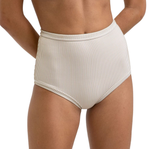 Women's Rhythm Noumea Boy Leg Bikini Bottoms Khaki size Large | Spandex/Polyester