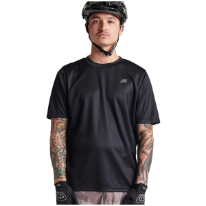 Image of Troy Lee Designs Flowline Short-Sleeve Jersey 2024 in Black size Large | Cotton/Polyester