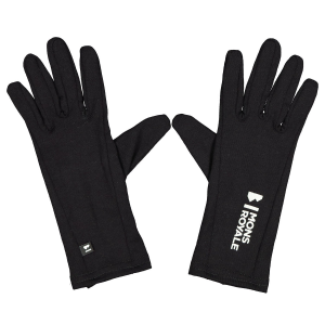 Image of MONS ROYALE Olympus Glove Liner 2025 in Black size Medium | Wool/Elastane