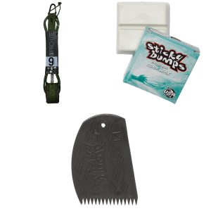 Image of Pro-Lite 9' Freesurf Double Swivel Surfboard Leash 2024 - 9 Package (9 ft) + Wax in White | Neoprene