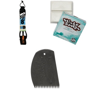 Image of Pro-Lite 8' Freesurf Double Swivel Surfboard Leash 2024 - 8 Package (8 ft) + Wax in Black | Neoprene
