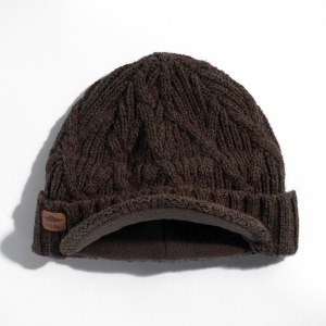 Image of Coal The Yukon Brim Beanie Hat 2025 in Khaki | Wool