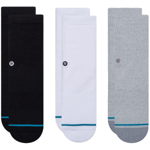 Kid's Stance Icon ST 3-Pack Socks 2023 in Black size Large | Cotton