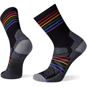 Image of Smartwool Hike Light Cushion Pride Pattern Crew Socks Unisex 2024 in Black size Large | Nylon/Wool/Elastane