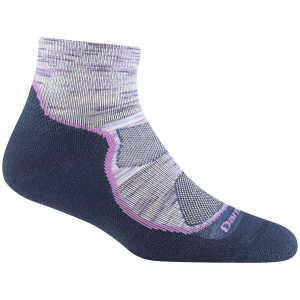 Image of Women's Darn Tough Hiker 1/4 Lightweight Cushion Socks 2024 in Purple size Medium | Nylon/Spandex/Wool