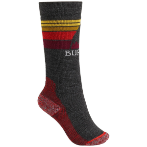 Kid's Burton Emblem Midweight Socks Big 2024 in White size Small/Medium | Nylon/Acrylic/Elastane