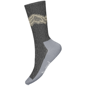 Image of Smartwool Classic Hike Light Cushion Mountain Pattern Crew Socks Unisex 2024 in Black size Small | Nylon/Wool/Elastane