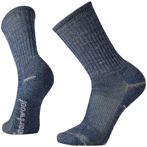 Image of Smartwool Hike Classic Light Cushion Crew Socks Men's 2024 in Blue size Medium | Nylon/Wool/Elastane