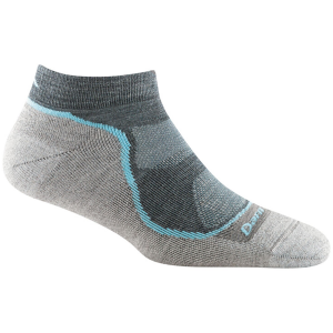 Image of Women's Darn Tough Hiker No Show Lightweight Cushion Socks 2023 in Gray size Small | Nylon/Spandex/Wool