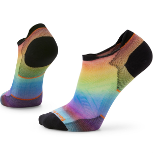 Smartwool Run Zero Cushion Pride Rainbow Low Ankle Socks Unisex 2024 Black size X-Large | Nylon/Wool/Elastane