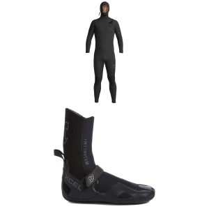 XCEL 4.5/3.5 Comp X Hooded Wetsuit 2024 - Small Package (S) + 6 Booties in Black size S/6 | Neoprene