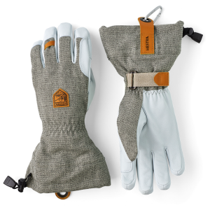 Hestra Army Leather Patrol Gauntlet Gloves 2024 in Gray size 9 | Leather/Elastane/Polyester