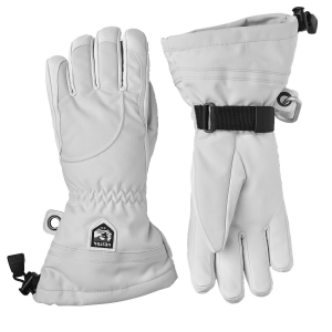Women's Hestra Heli Gloves 2025 in Gray size 6 | Leather/Polyester