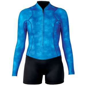 Women's XCEL Water Inspired Axis Long Sleeve Front Zip /1mm Springsuit in Blue size 2 | Spandex/Neoprene