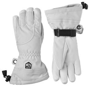 Women's Hestra Heli Gloves 2025 in Gray size 8 | Leather/Polyester