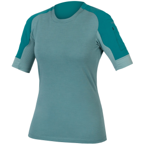 Women's Endura GV500 Short Sleeve Jersey 2023 in Green size Large | Nylon/Wool/Elastane