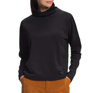 Women's The North Face EA Basin Funnel Neck Long Sleeve Top in Black size X-Large | Polyester