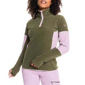 Women's Roxy Sayna Half Zip Fleece 2022 in Green size X-Small | Polyester
