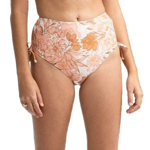 Women's Rhythm Ohana High-Waist Tie Side Bikini Bottoms in White size Large | Nylon/Spandex