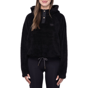 Women's 686 Crop Sherpa Hoodie 2022 in Black size Small | Lycra/Polyester