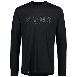 Image of MONS ROYALE Redwood Enduro VLS Jersey 2024 in Black size Large | Nylon/Wool/Elastane