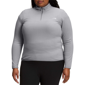 Women's The North Face Plus TKA Glacier 1/4 Zip Jacket 2023 in Gray size 2X-Large | Polyester