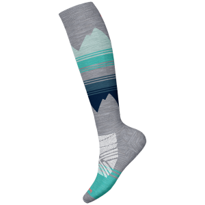 Image of Women's Smartwool Targeted Cushion Pattern OTC Socks 2024 in Gray size Medium | Nylon/Wool/Elastane