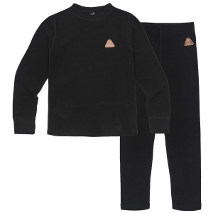 Kid's Oyuki Fleece Base Layer Set 2025 in Black size 10 | Polyester