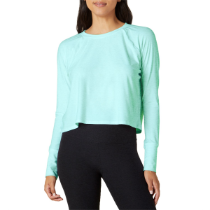 Women's Beyond Yoga Featherweight Daydreamer Pullover 2023 in Blue size X-Small | Spandex/Polyester
