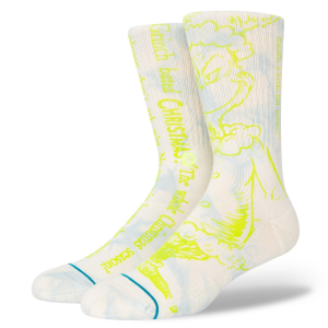 Stance Merry Grinchmas Socks 2022 in White size Medium | Cotton
