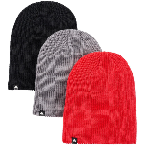 Kid's Burton Recycled DND Beanie Hat 3 Pack 2024 in Red | Polyester