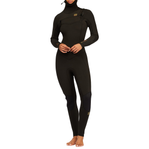 Women's Billabong 5/4 Synergy Chest Zip Hooded Wetsuit 2025 in Black size 6 | Nylon/Polyester/Neoprene