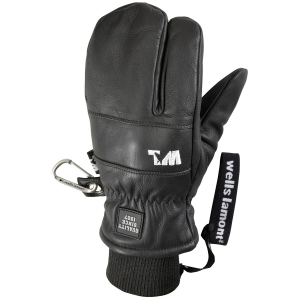 Image of Wells Lamont Working Crew Finger Mittens 2025 in Black size Medium | Leather/Polyester