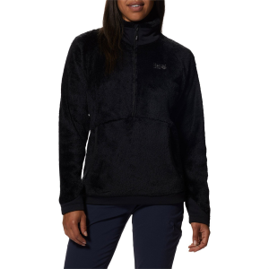 Image of Women's Mountain Hardwear Polartec(R) High Loft Pullover Jacket 2024 in Black size X-Large | Elastane/Polyester