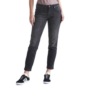 Women's DU/ER Performance Denim Girlfriend Jeans 2023 in Black size 32" | Spandex/Cotton/Lycra