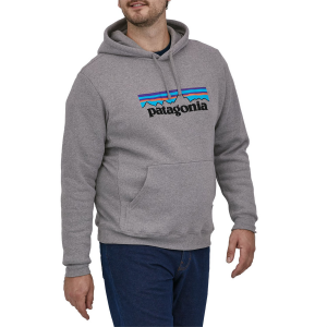 Image of Patagonia P-6 Logo Uprisal Hoodie Unisex 2023 in Gray size Small | Cotton/Polyester