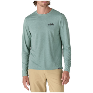 Image of Patagonia Cap Cool Daily Graphic Long-Sleeve T-Shirt Men's 2025 in Blue size Large | Polyester