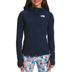 Kid's The North Face Amphibious Full Zip Sun Hoodie Girls' 2023 Blue in Navy size X-Small | Elastane/Polyester
