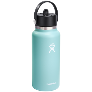 Image of Hydro Flask 32oz Wide Mouth Flex Straw Cap Water Bottle 2024 in Blue